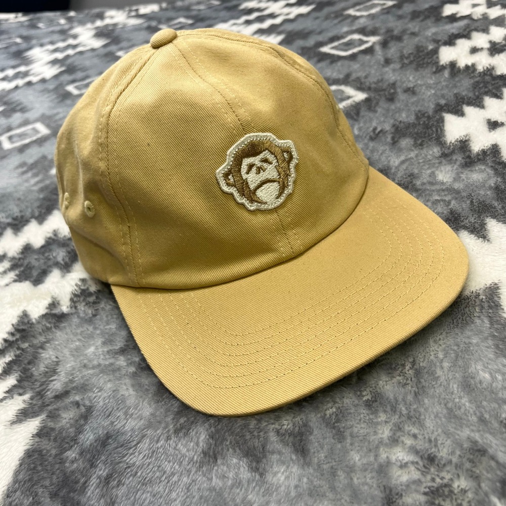 Howler Bros Monkey Patch Tan Khaki Strapback Hat Cotton Dad Cap Navy Underbrim